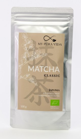 HERBATA ZIELONA MATCHA CLASSIC JAPOŃSKA BIO 100 g - MY PURA VIDA