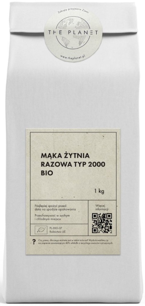 MĄKA ŻYTNIA RAZOWA TYP 2000 BIO 1 kg - THE PLANET