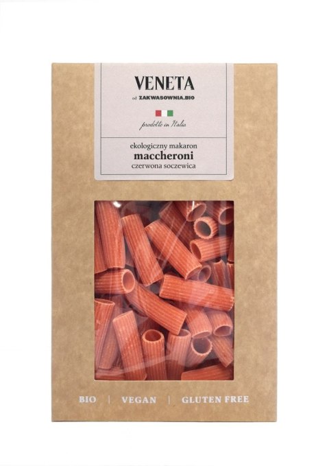 MAKARON (Z SOCZEWICY CZERWONEJ) MACCHERONI BEZGLUTENOWY BIO 250 g - VENETA