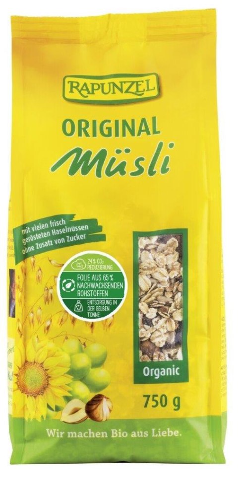 MUSLI ORIGINAL BEZ DODATKU CUKRU BIO 750 g - RAPUNZEL