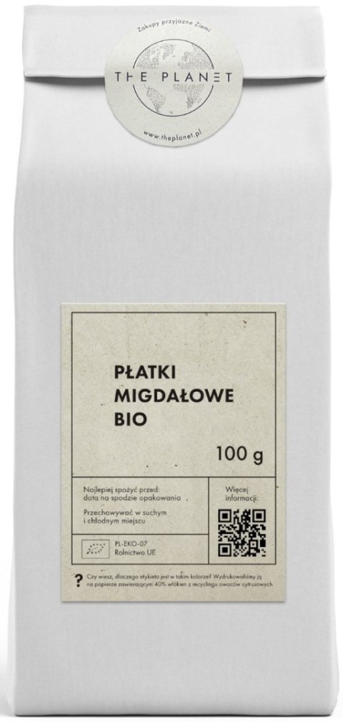 PŁATKI MIGDAŁOWE (MIGDAŁY CIĘTE) BIO 100 g - THE PLANET