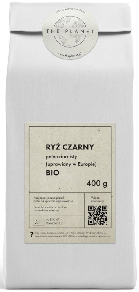 RYŻ CZARNY PEŁNOZIARNISTY (UPRAWIANY W EUROPIE) BIO 400 g - THE PLANET