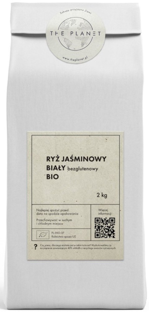 RYŻ JAŚMINOWY BIAŁY BEZGLUTENOWY BIO 2 kg - THE PLANET