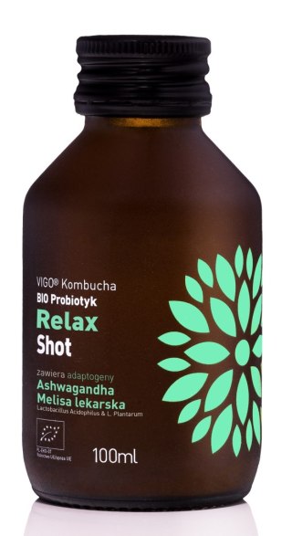 SHOT KOMBUCHA PROBIOTYK RELAX BEZGLUTENOWY BIO 100 ml - VIGO