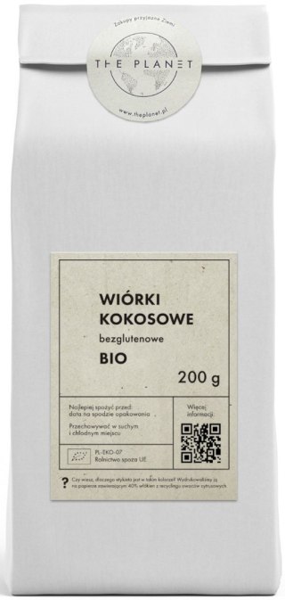 WIÓRKI KOKOSOWE BEZGLUTENOWE BIO 200 g - THE PLANET