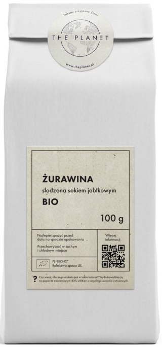 ŻURAWINA SŁODZONA SOKIEM JABŁKOWYM BIO 100 g - THE PLANET