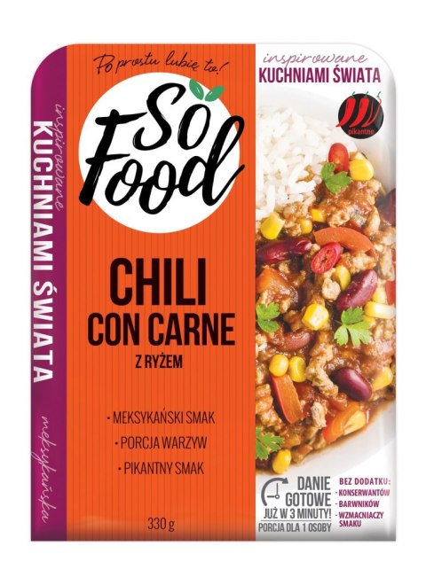 CHILI CON CARNE Z RYŻEM 330 g - SO FOOD