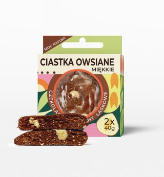 CIASTKA OWSIANE MIĘKKIE CZEKOLADA I ORZECHY LASKOWE BEZGLUTENOWE (2 x 40 g) 80 g - LAVICA