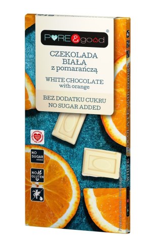 CZEKOLADA BIAŁA Z POMARAŃCZĄ BEZ DODATKU CUKRU BEZGLUTENOWA 75 g - PURE&GOOD