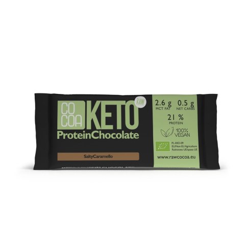 CZEKOLADA PROTEINOWA O SMAKU SŁONEGO KARMELU KETO BIO 40 g - COCOA