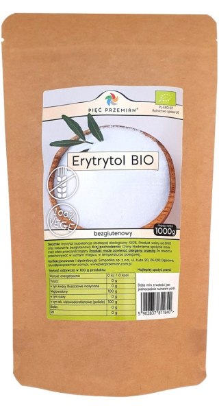 ERYTRYTOL BEZGLUTENOWY BIO 1 kg - PIĘĆ PRZEMIAN