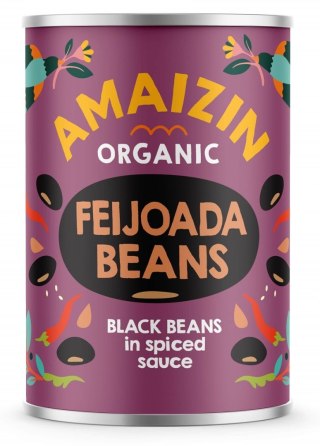 FEIJOADA - FASOLKA CZARNA W SOSIE POMIDOROWO - ZIOŁOWYM BIO 400 g - AMAIZIN