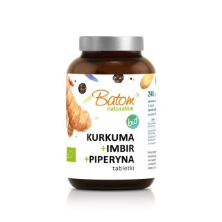 KURKUMA + IMBIR + PIPERYNA BIO 240 TABLETEK - BATOM