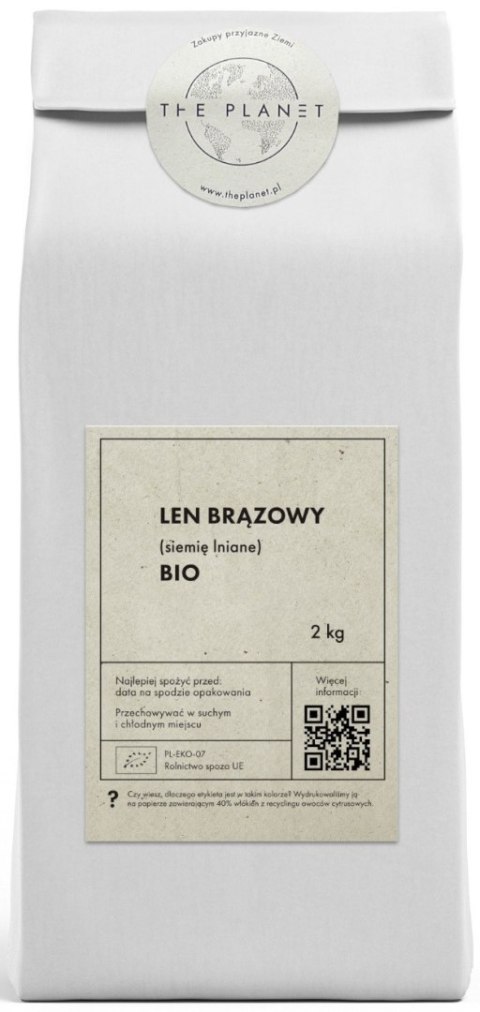 LEN BRĄZOWY (SIEMIĘ LNIANE) BIO 2 kg - THE PLANET