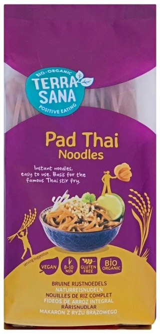 MAKARON (RYŻOWY RAZOWY) NOODLE INSTANT PAD THAI BEZGLUTENOWY BIO 250 g - TERRASANA