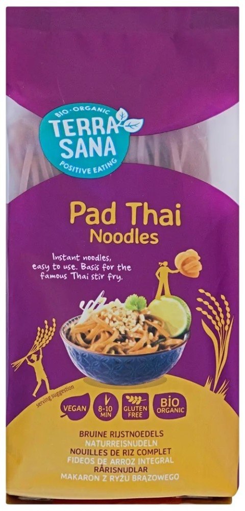 MAKARON (RYŻOWY RAZOWY) NOODLE INSTANT PAD THAI BEZGLUTENOWY BIO 250 g - TERRASANA