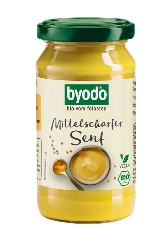 MUSZTARDA ŚREDNIO OSTRA BEZGLUTENOWA BIO 200 ml - BYODO