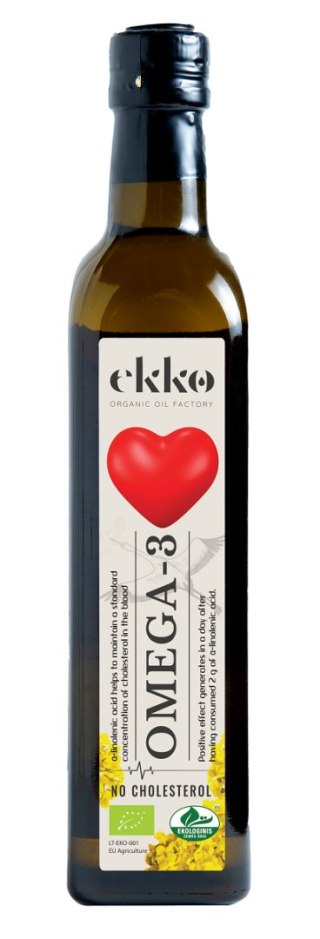 OLEJ RZEPAKOWO - LNIANY OMEGA-3 BIO 500 ml - EKKO