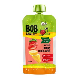 PRZECIER FRUIT TO GO BANAN - TRUSKAWKA BEZ DODATKU CUKRU 120 g - BOB SNAIL