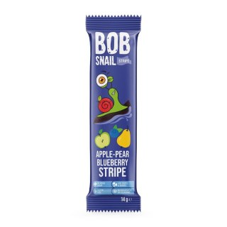 PRZEKĄSKA STRIPE JABŁKO - GRUSZKA - BORÓWKA BEZ DODATKU CUKRU BEZGLUTENOWA 14 g - BOB SNAIL