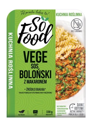 SOS BOLOŃSKI Z MAKARONEM WEGAŃSKI 330 g - SO FOOD