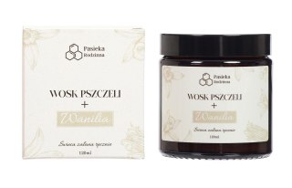 ŚWIECA ZAPACHOWA Z WOSKU PSZCZELEGO WANILIA 120 ml - PASIEKA RODZINNA