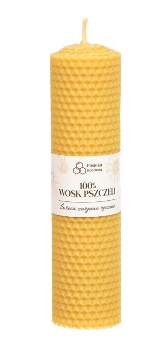 ŚWIECA ZWIJANA Z WĘZY PSZCZELEJ 18/5 cm - PASIEKA RODZINNA