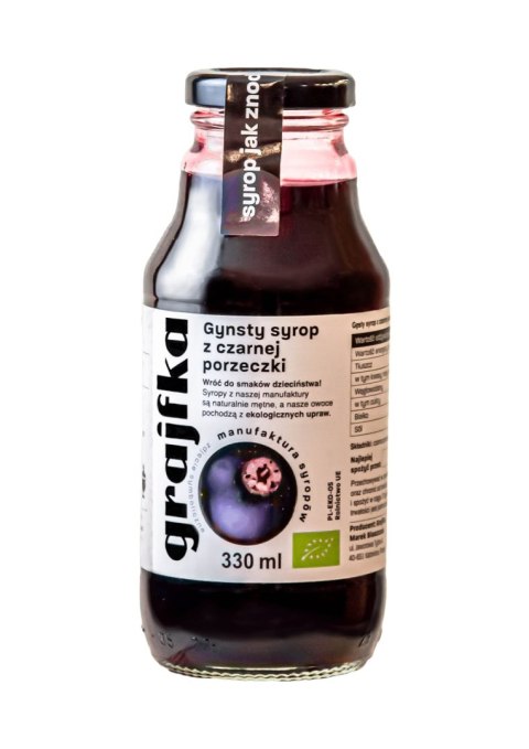 SYROP Z CZARNEJ PORZECZKI BIO 330 ml - GRAJFKA