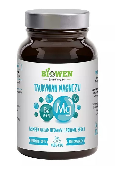 TAURYNIAN MAGNEZU + WITAMINA B6 100 KAPSUŁEK - HEMPKING (BIOWEN)