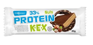 WAFELEK PROTEINOWY Z KREMEM Z ORZECHAMI LASKOWYMI W POLEWIE KAKAOWEJ BEZGLUTENOWY 40 g - MAXSPORT