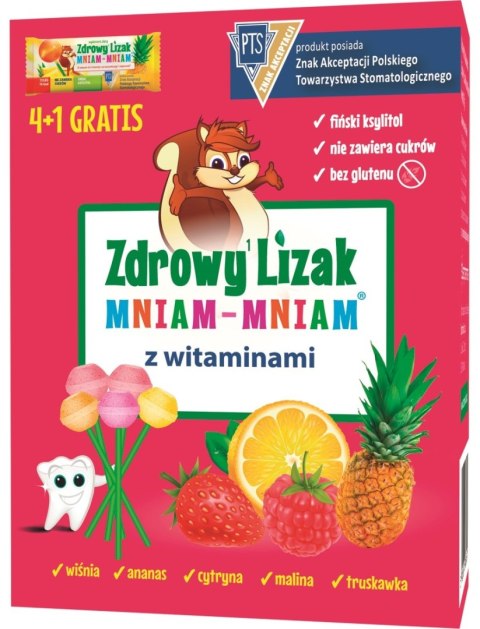 ZDROWY LIZAK Z WITAMINAMI BEZ CUKRU (4 + 1 GRATIS) 30 g - MINIAM-MNIAM STARPHARMA