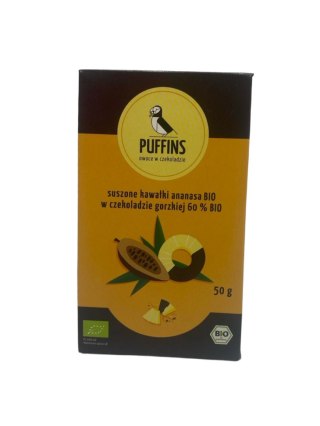 ANANAS W CZEKOLADZIE GORZKIEJ BIO 50 g - PUFFINS