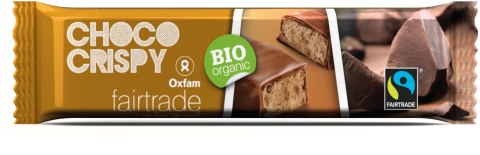 BATON Z MLECZNEJ CZEKOLADY Z ORZECHAMI LASKOWYMI I CHRUPKAMI ZBOŻOWYMI FAIR TRADE BIO 33 g - OXFAM