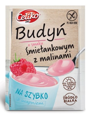 BUDYŃ O SMAKU ŚMIETANKOWYM Z MALINAMI BEZGLUTENOWY 37 g - CELIKO