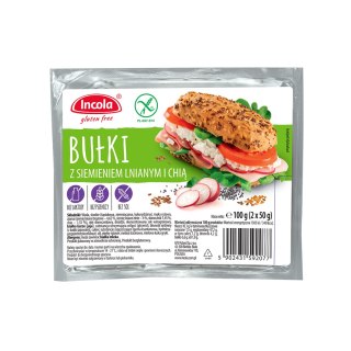 BUŁKI Z SIEMIENIEM LNIANYM I CHIA BEZGLUTENOWE (2 x 50 g) 100 g - INCOLA