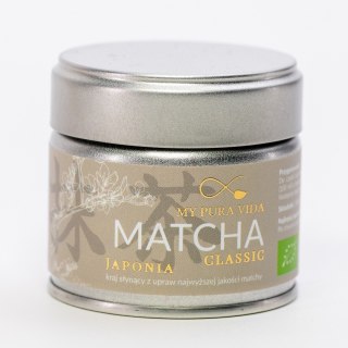 HERBATA ZIELONA MATCHA CLASSIC JAPOŃSKA BIO 30 g - MY PURA VIDA