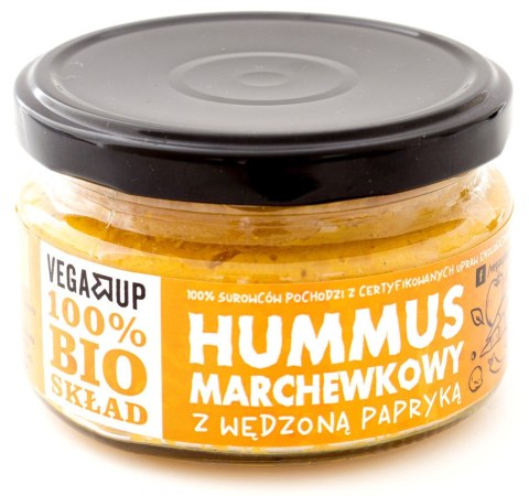 HUMMUS MARCHEWKOWY Z WĘDZONĄ PAPRYKĄ BIO 190 g - VEGA UP