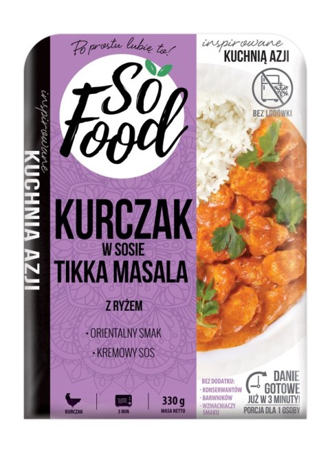 KURCZAK Z RYŻEM W SOSIE TIKKA MASALA 330 g - SO FOOD