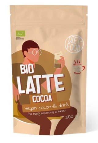 LATTE COCOA - NAPÓJ KOKOSOWY Z KAKAO BIO 200 g - DIET-FOOD