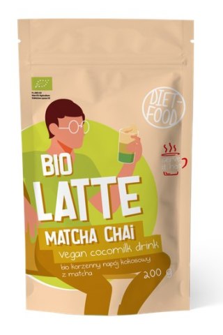 LATTE MATCHA CHAI - NAPÓJ KOKOSOWO - KORZENNY Z MATCHĄ BIO 200 g - DIET-FOOD