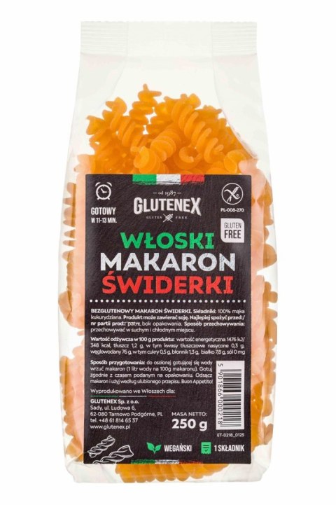 MAKARON (KUKURYDZIANY) ŚWIDERKI BEZGLUTENOWY 250 g - GLUTENEX