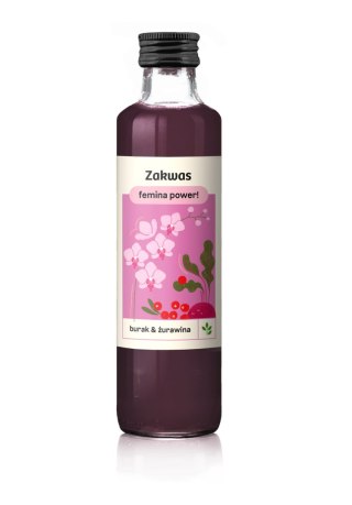 ZAKWAS Z BURAKÓW Z ŻURAWINĄ "FEMINA POWER" BIO 250 ml - DELIKATNA (ZAKWASOWNIA)