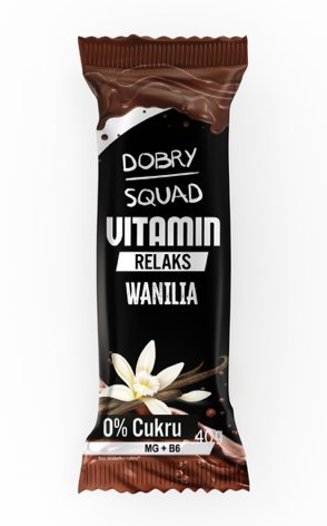 BATON VITAMIN RELAKS O SMAKU WANILII BEZ DODATKU CUKRU 40 g - DOBRY SQUAD