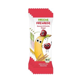 BATON ZBOŻOWY BANAN - WIŚNIA OD 1 ROKU ŻYCIA BIO (4 x 23 g) 92 g - FRECHE FREUNDE