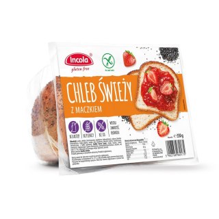 CHLEB ŚWIEŻY Z MAKIEM KROJONY BEZGLUTENOWY 350 g - INCOLA