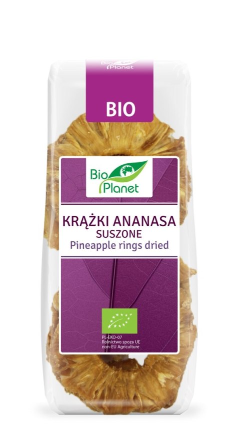 KRĄŻKI ANANASA SUSZONE BIO 100 g - BIO PLANET