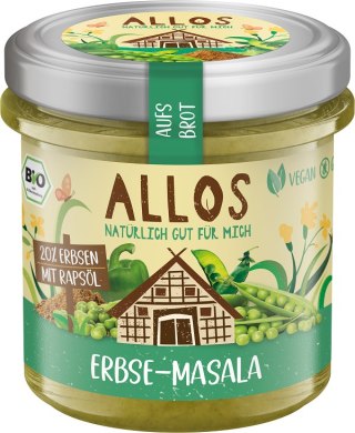 PASTA KREMOWA Z GROSZKIEM I MASALA BEZGLUTENOWA BIO 140 g - ALLOS