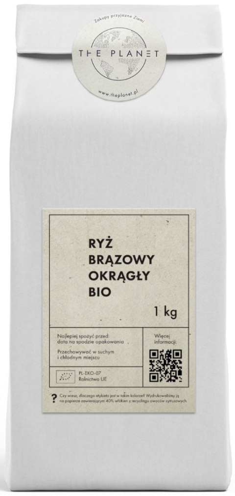 RYŻ BRĄZOWY OKRĄGŁY BIO 1 kg - THE PLANET