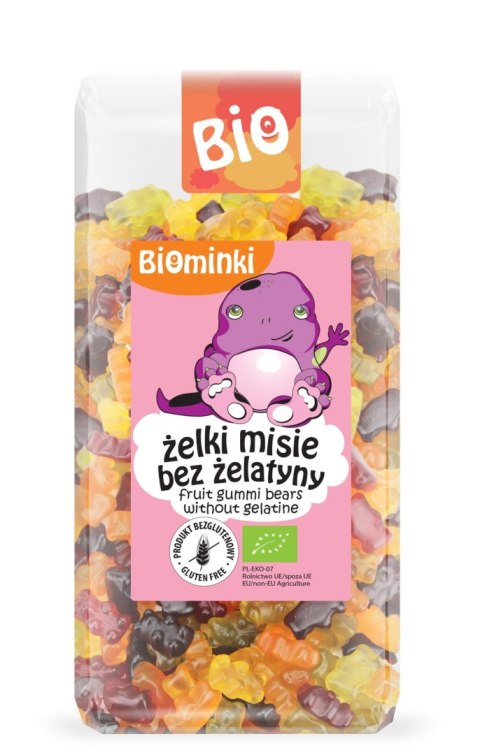 ŻELKI MISIE BEZ ŻELATYNY BEZGLUTENOWE BIO 400 g - BIOMINKI