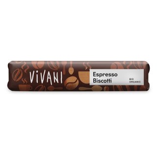 BATON Z MLECZNEJ CZEKOLADY Z NADZIENIEM ESPRESSO I HERBATNIKAMI BIO 40 g - VIVANI